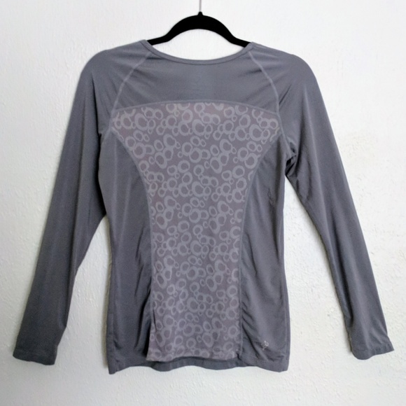 Cozy Orange Gray Long Sleeve Yoga Workout Tee - Picture 2 of 4